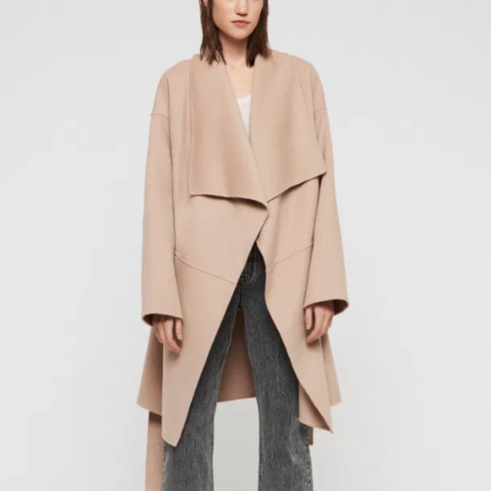 All Saints Adalee Wool Blend Drape Coat